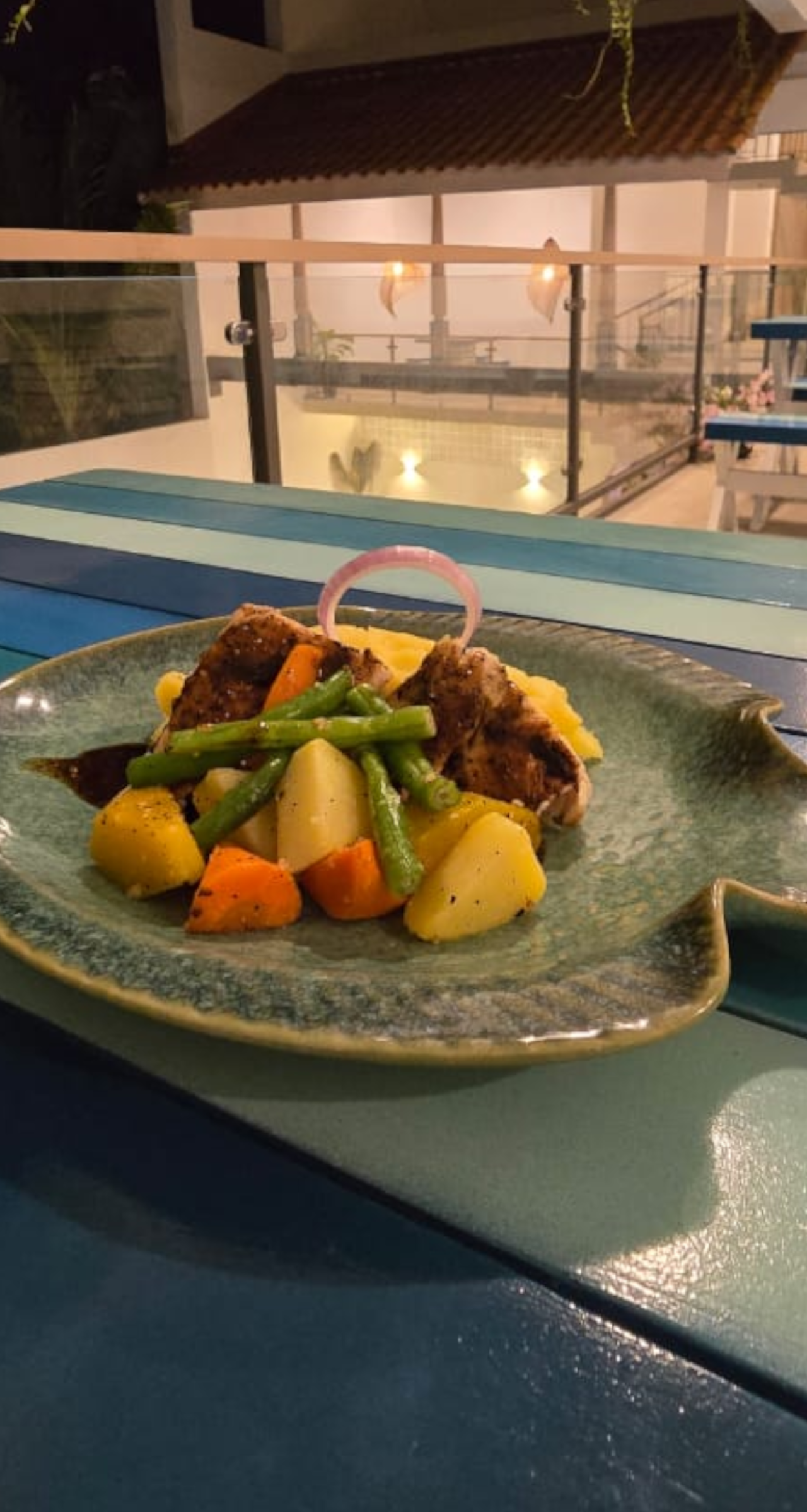 vegetables and fish meal